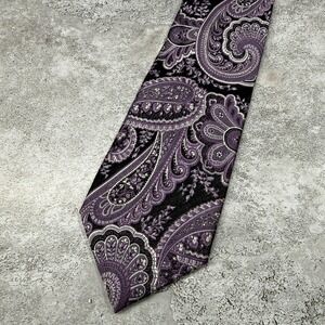 Joseph & Lyman Silk‎ Tie Mens One Size Purple Paisley Made In China Necktie